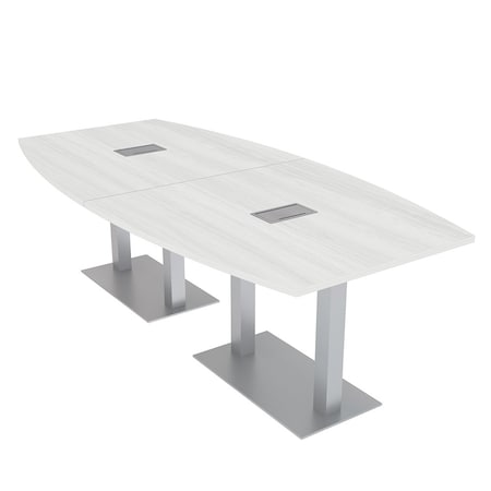 Skutchi Designs 45 in W, 96 in L, 29 in H, Engineered Wood Top, White HAR-BOT-46x93-DOU-ELEC-WHCYPRESS